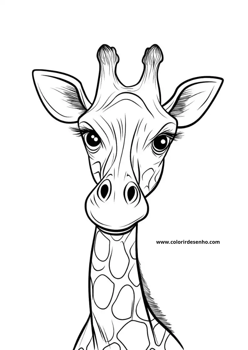 giraffe looking directly at viewer