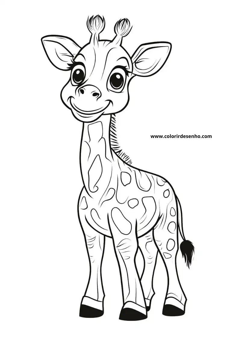 giraffe smiling and standing upright