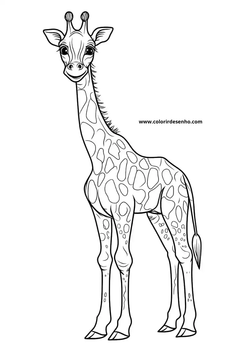 giraffe standing tall against plain background