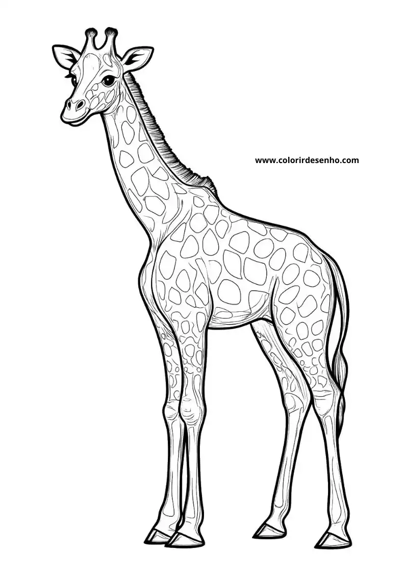 giraffe standing tall with long neck and spotted coat no clothing or accessories visible