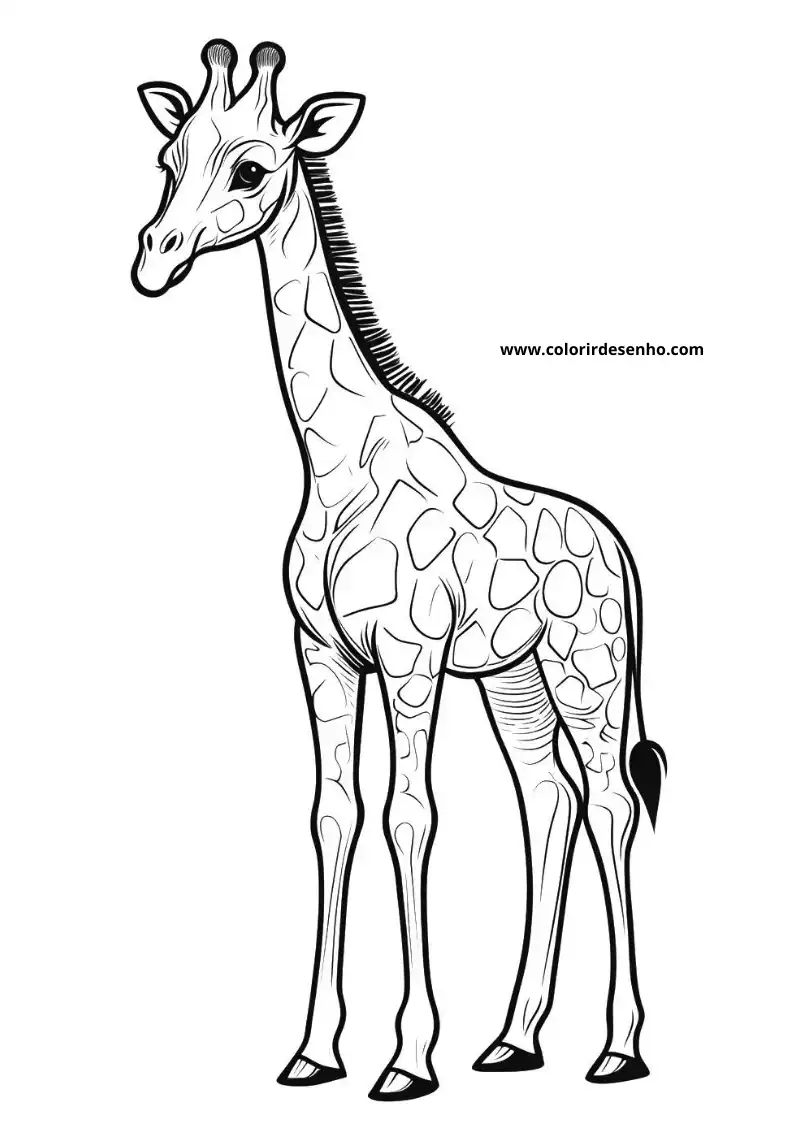 giraffe standing upright against plain backdrop