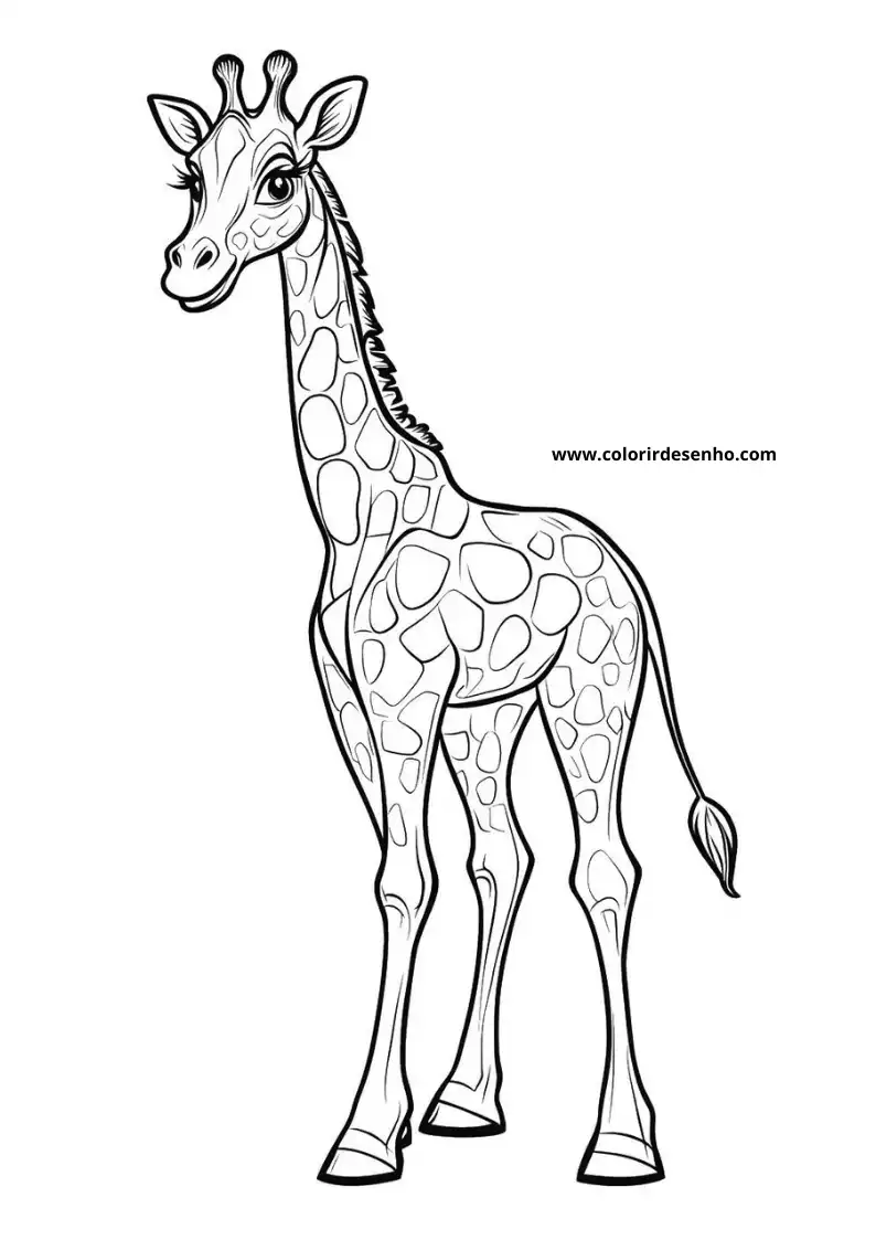 giraffe standing upright against simple backdrop