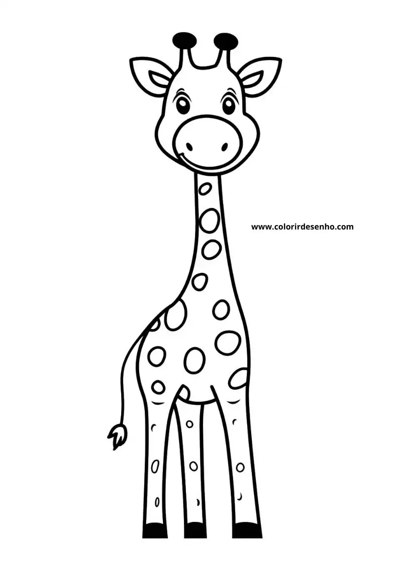 giraffe standing upright with long neck and spotted coat against plain background