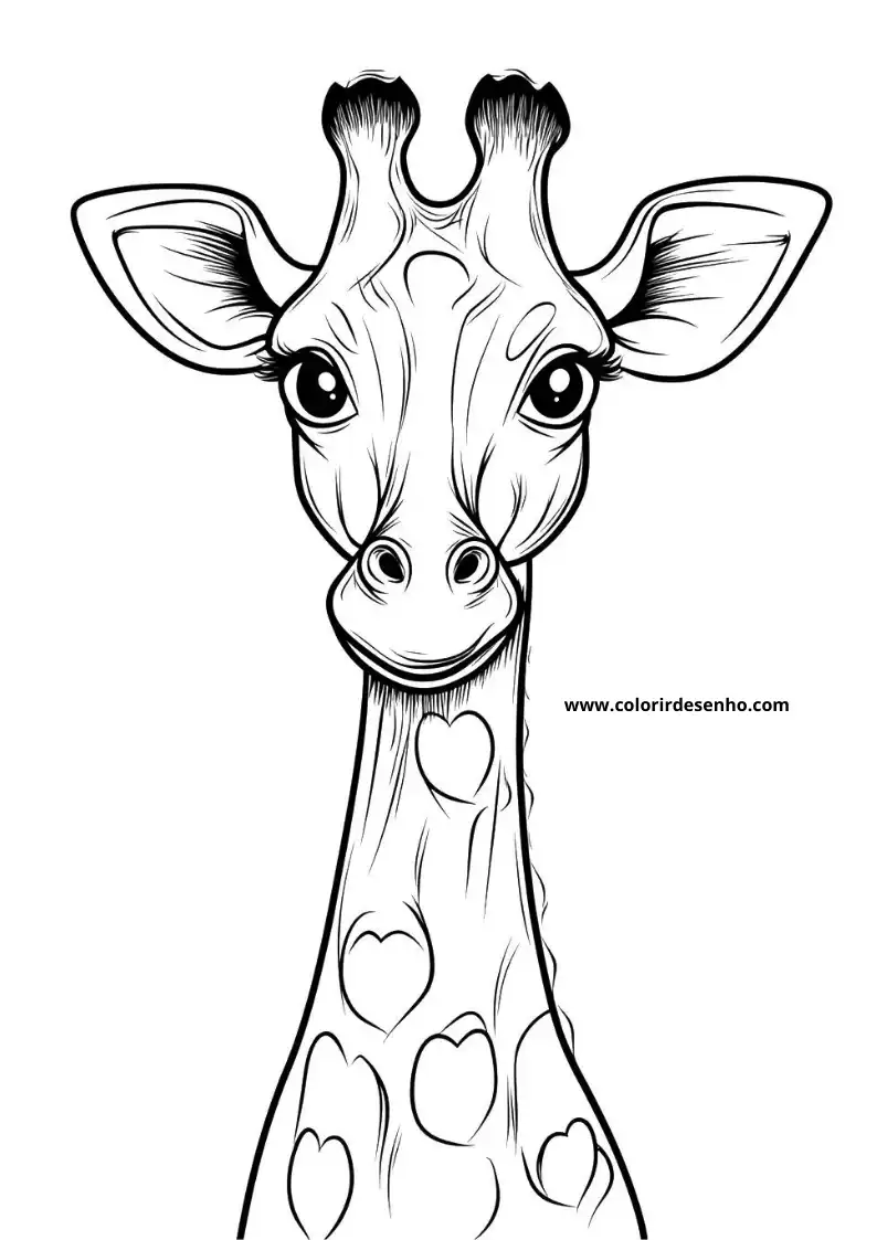 giraffe wearing heart shapes on its neck