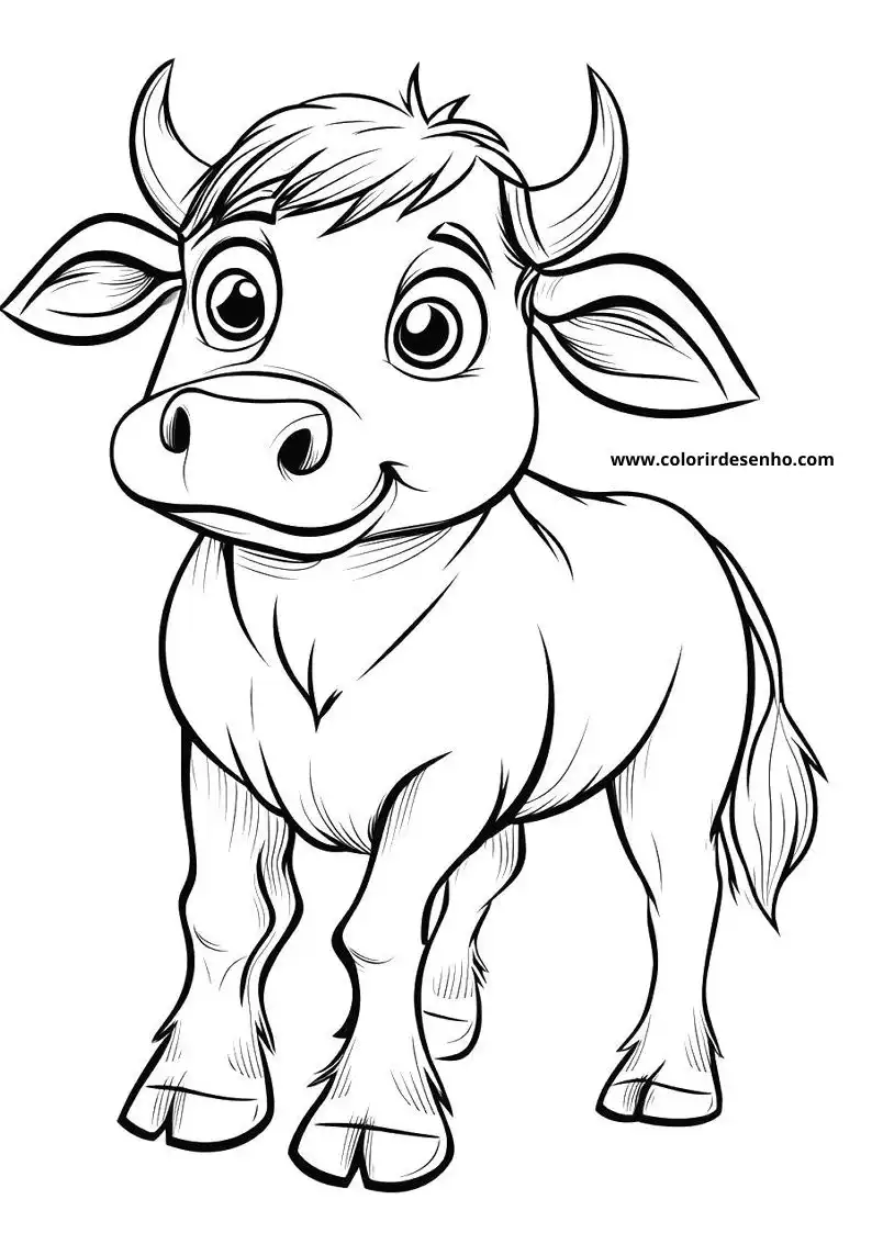 happy baby bull standing with large ears and smiling face