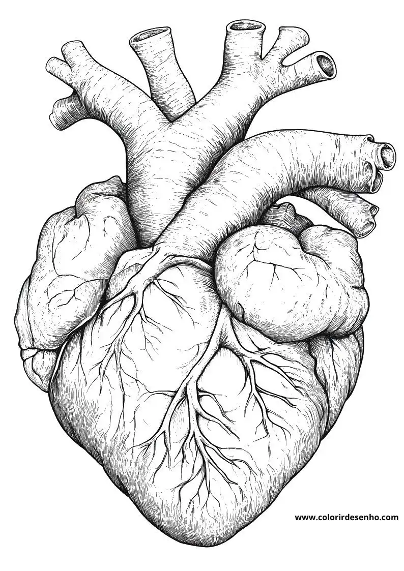 heart anatomically detailed with tubes and chambers