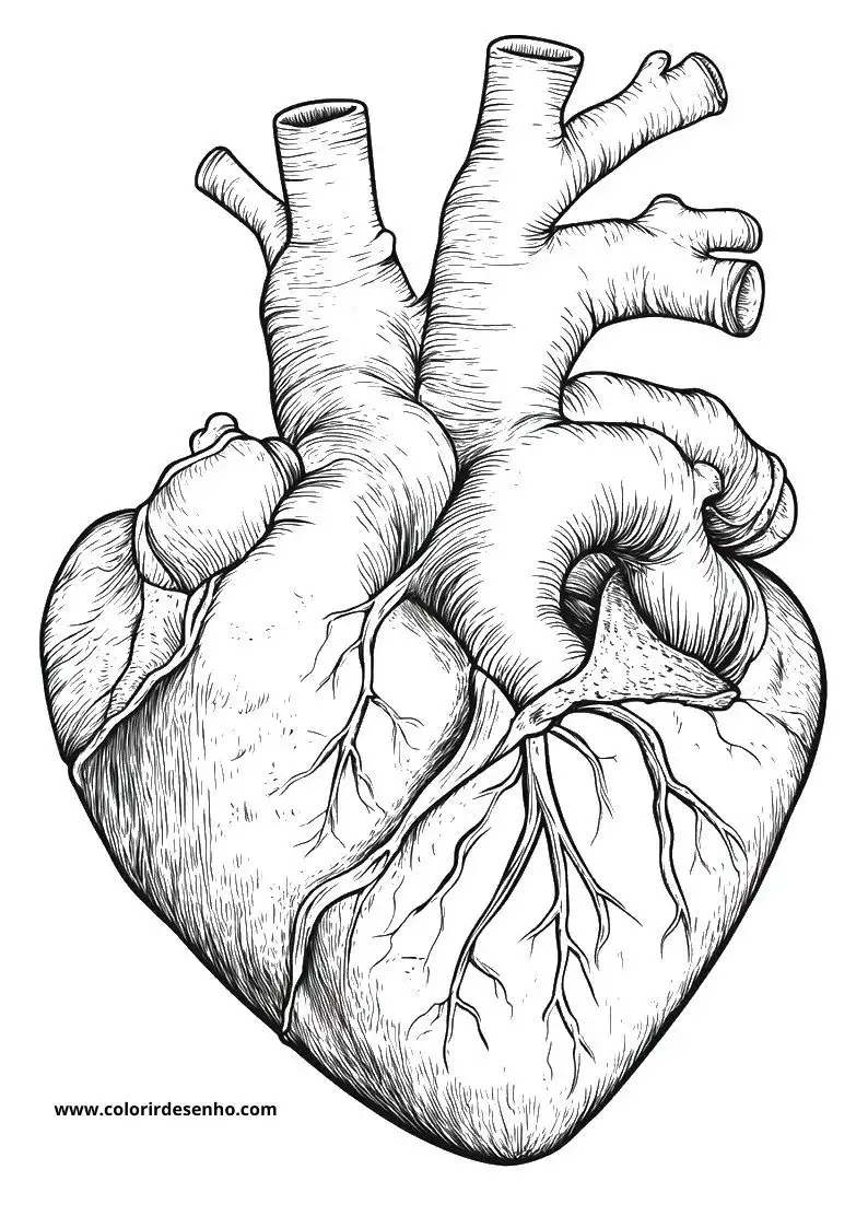 heart displays intricate anatomical heart