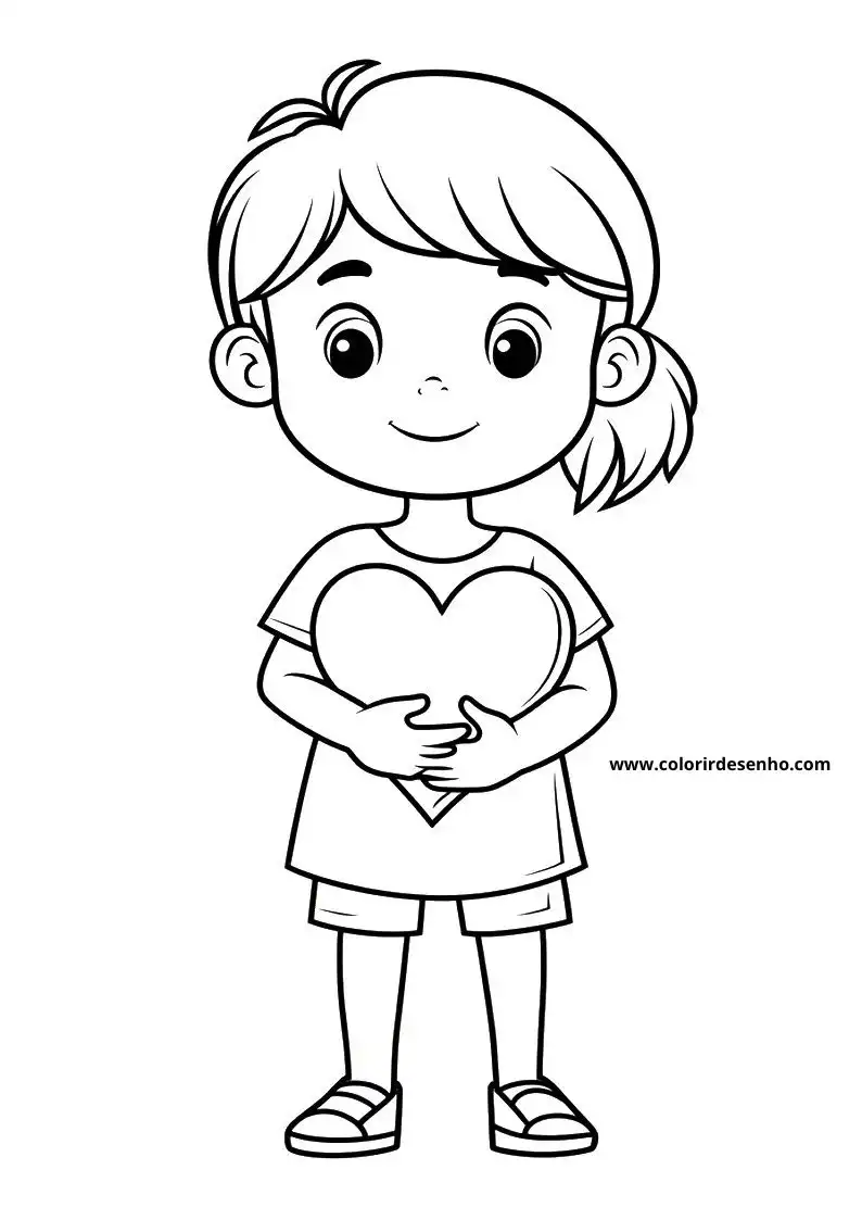 heart girl holding heart in hands