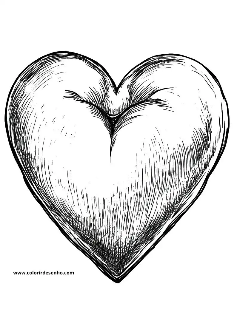 heart outlined in black and white on a white background