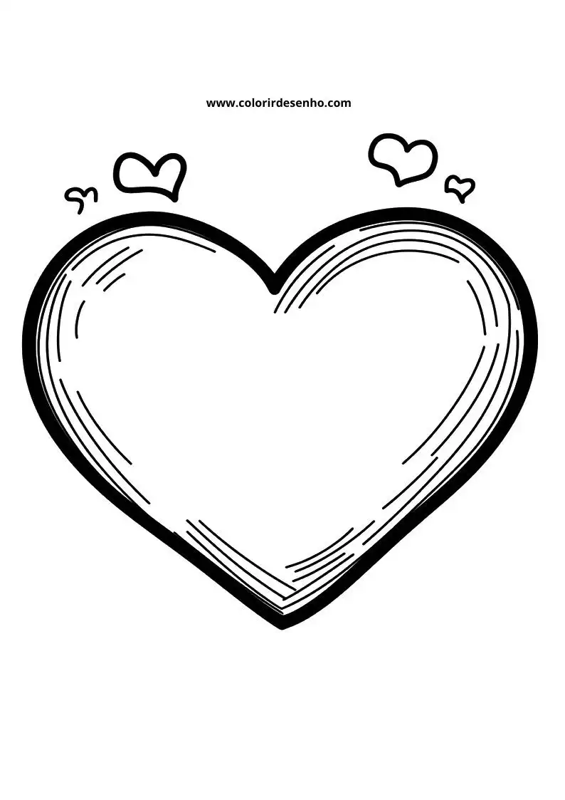 heart outlined in black and white with small hearts around it