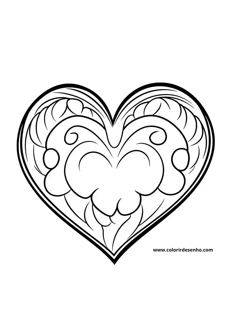 heart outlined with ornate patterns within it