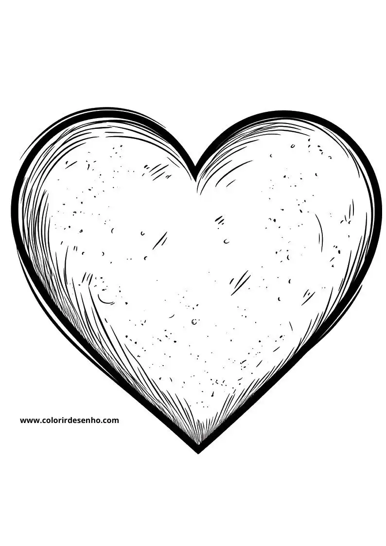 heart outlined with textured lines in black and white scene