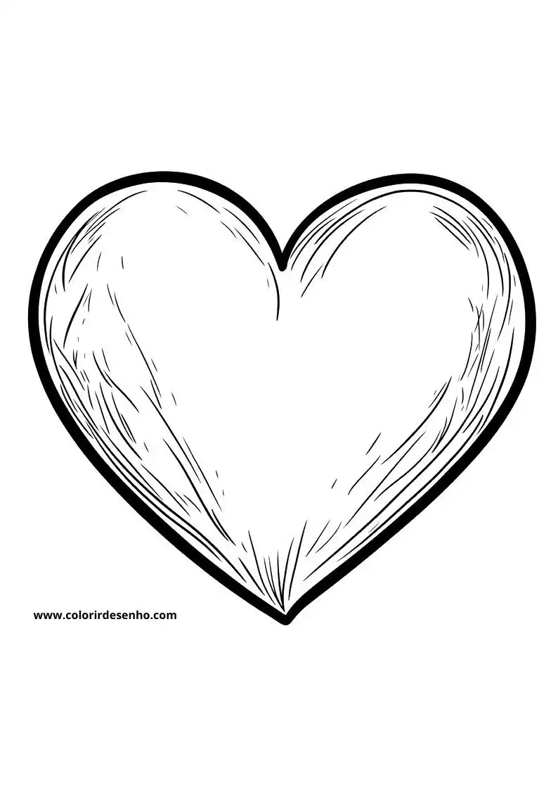 heart outlined with textured lines in black and white setting