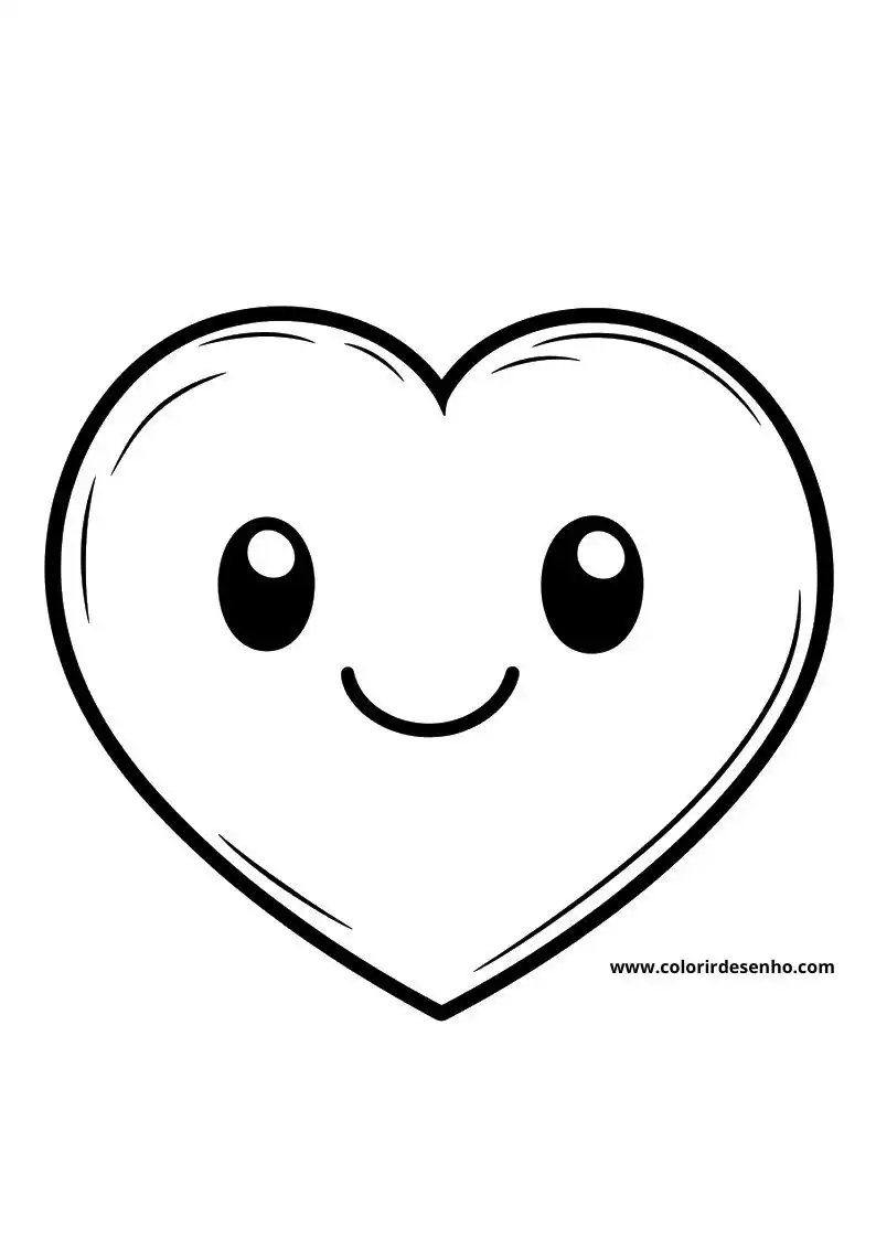 heart smiling and happy in a simple black and white style