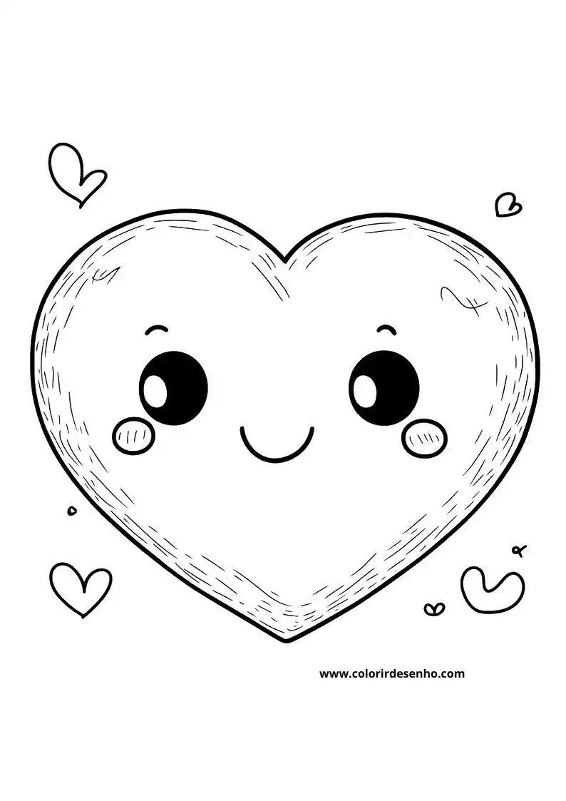 heart smiling and happy with small hearts around it on a simple black