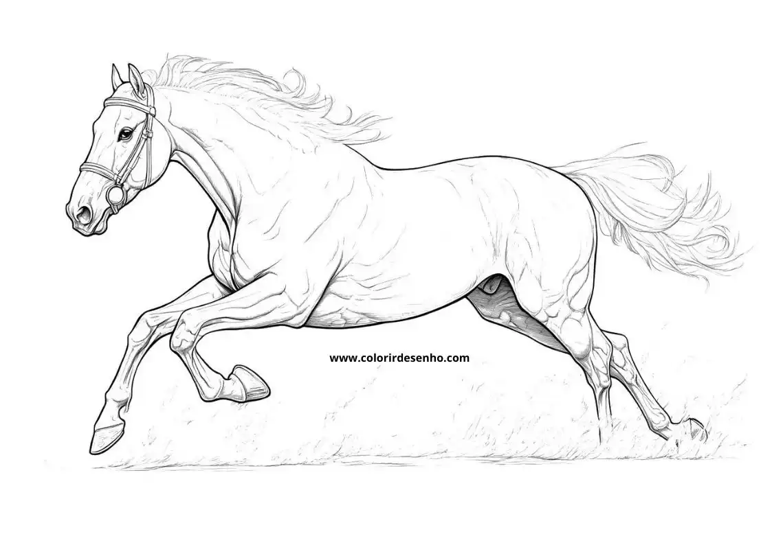 horse galloping across a grassy field mane flowing behind it
