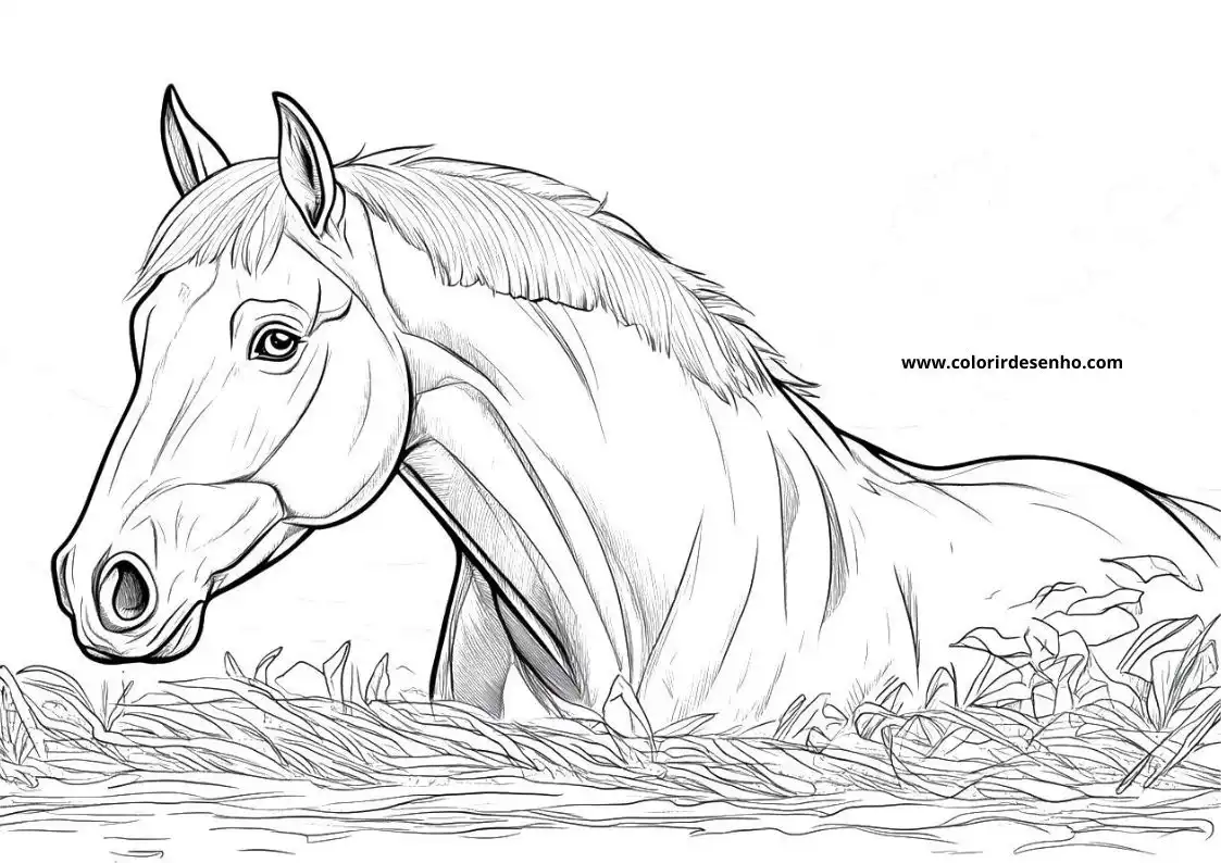 horse laying down in grassy field