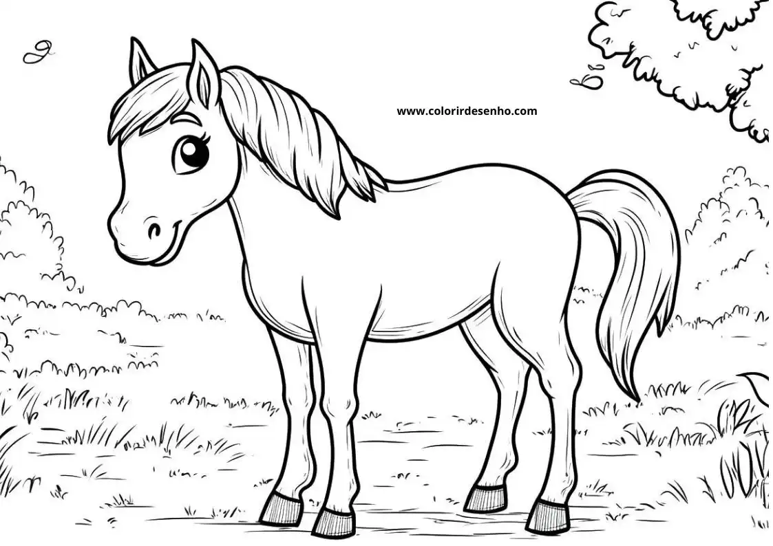 horse standing in tall grass with head slightly lowered horse has a mane that