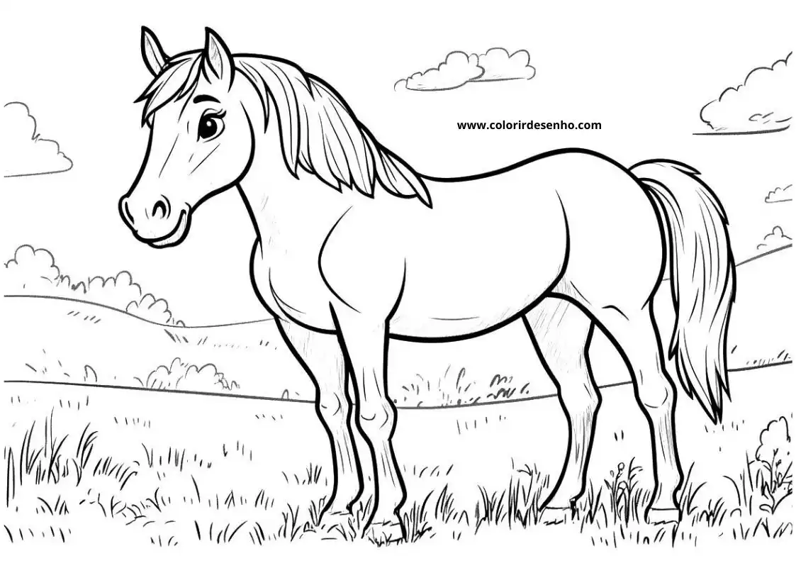horse standing in tall grass with head slightly lowered