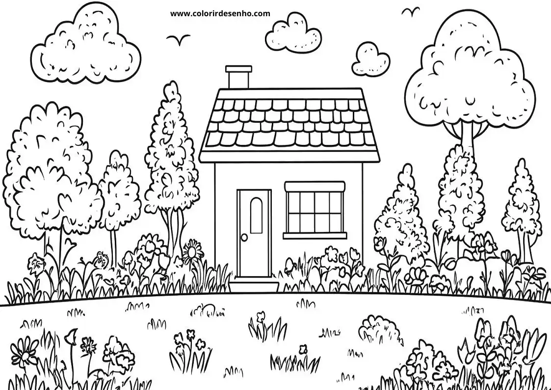 house amidst garden filled with flowers and trees