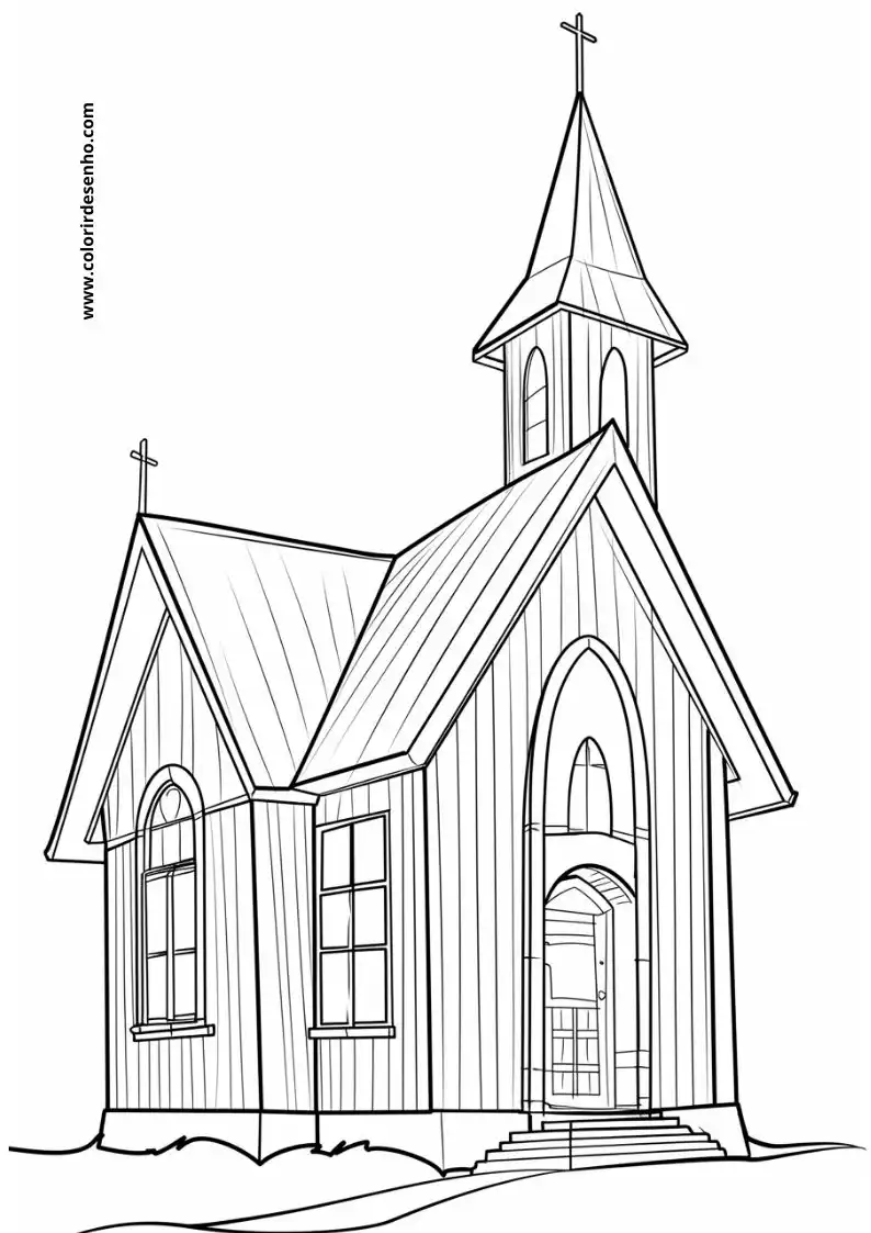 house church shows a small wooden house with a steep roof and a steeple