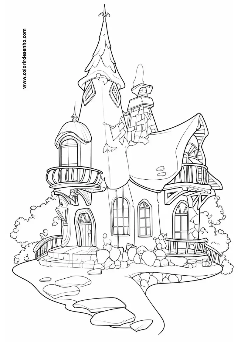 house has a tall tower with a spire on top