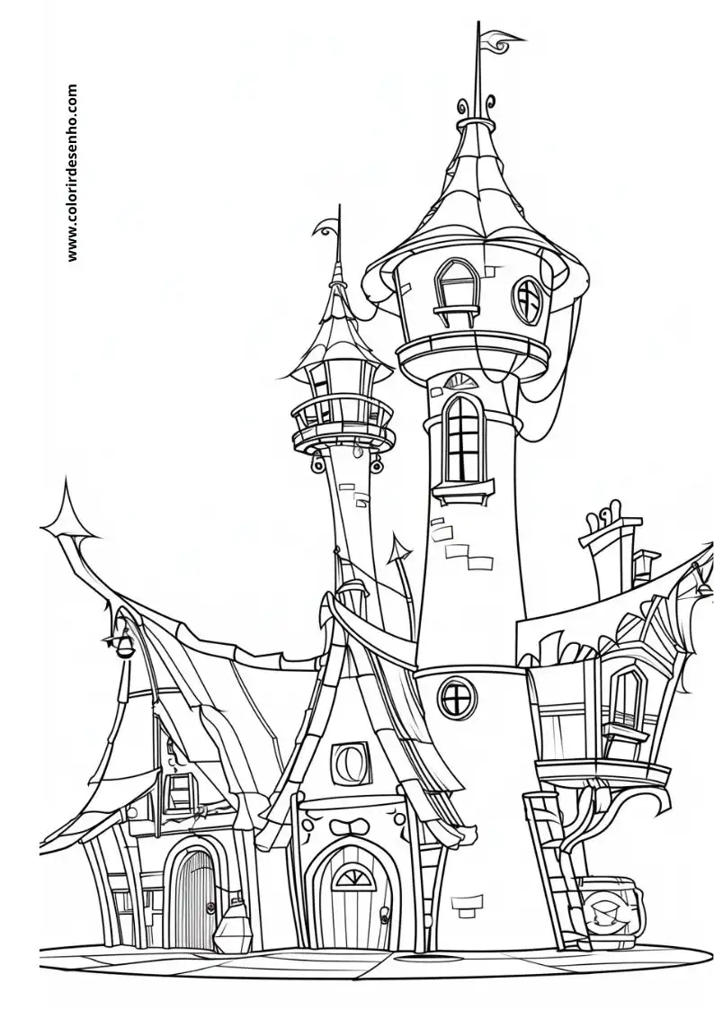 house has a whimsical tower and quaint windows