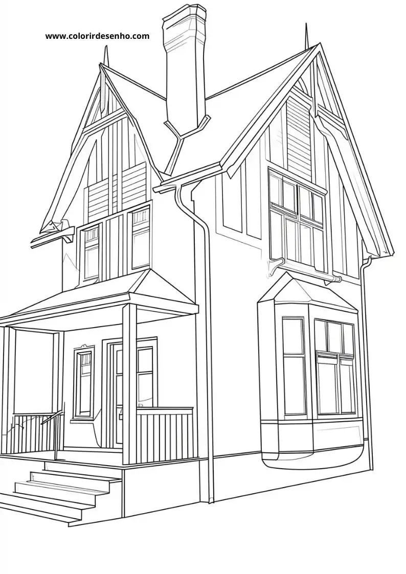 house standing on a hillside chimney visible windows outlined clearly