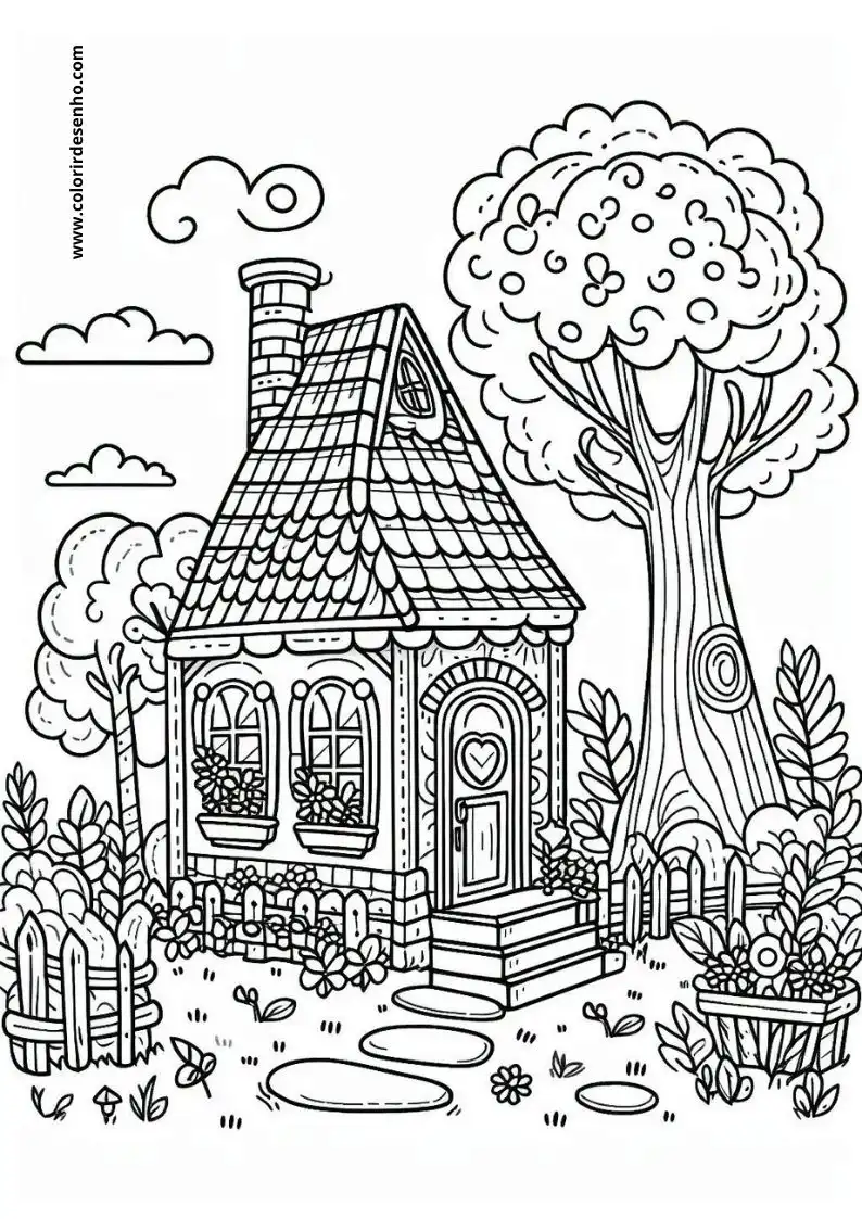 house stands in garden with tree nearby