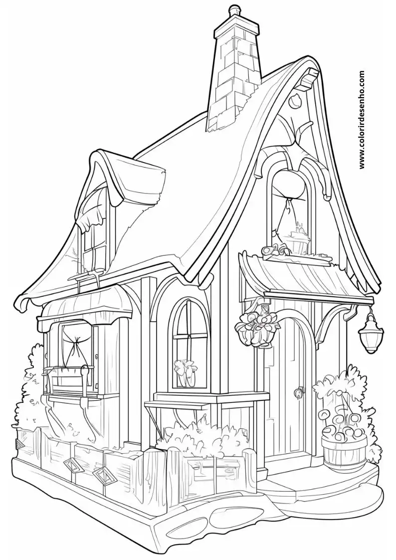 house stands under a full moon window lighted from within chimney emitting smoke