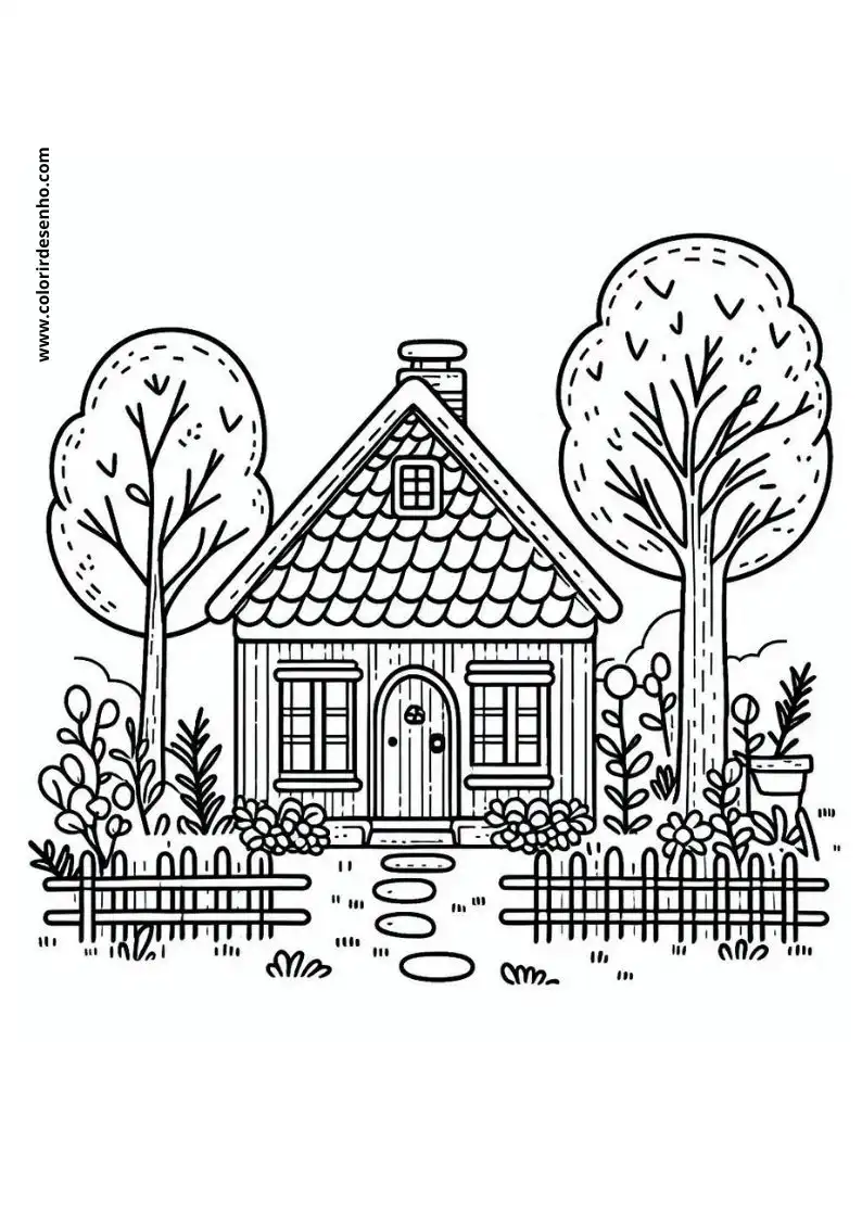 house surrounded by trees and garden
