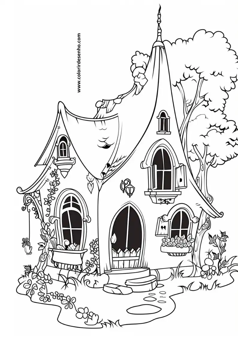 house with a chimney and a tree nearby