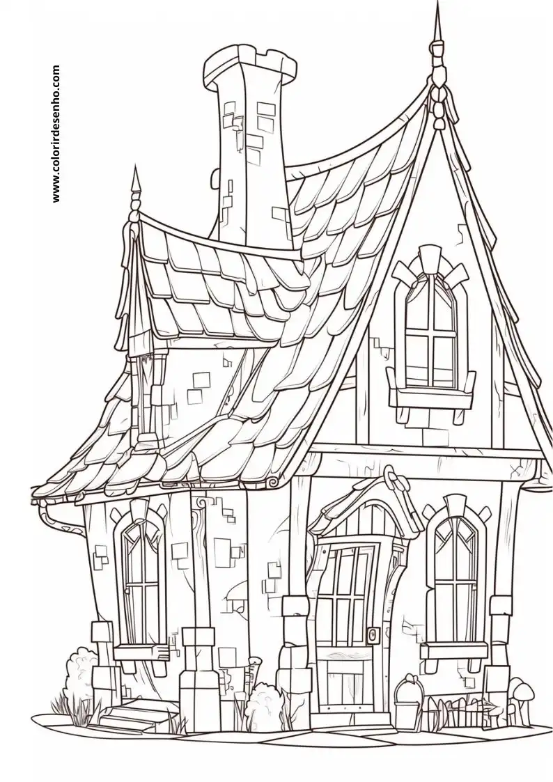 house with a tall tower and pointed roof