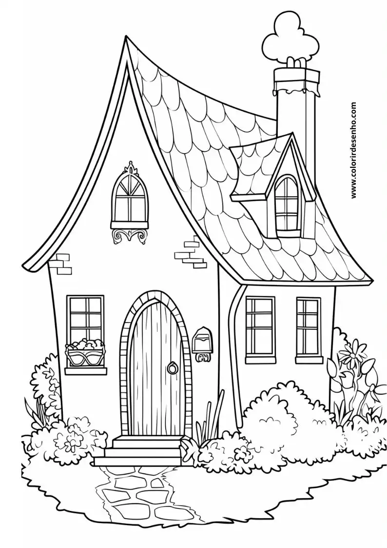 house with pointed roof and chimney smoking house has two windows on each side