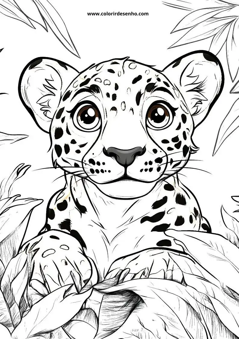 jaguar cub holding fruit in jungle setting