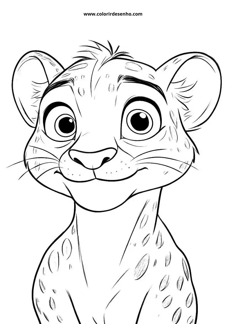 jaguar cub looking up and smiling in jungle setting