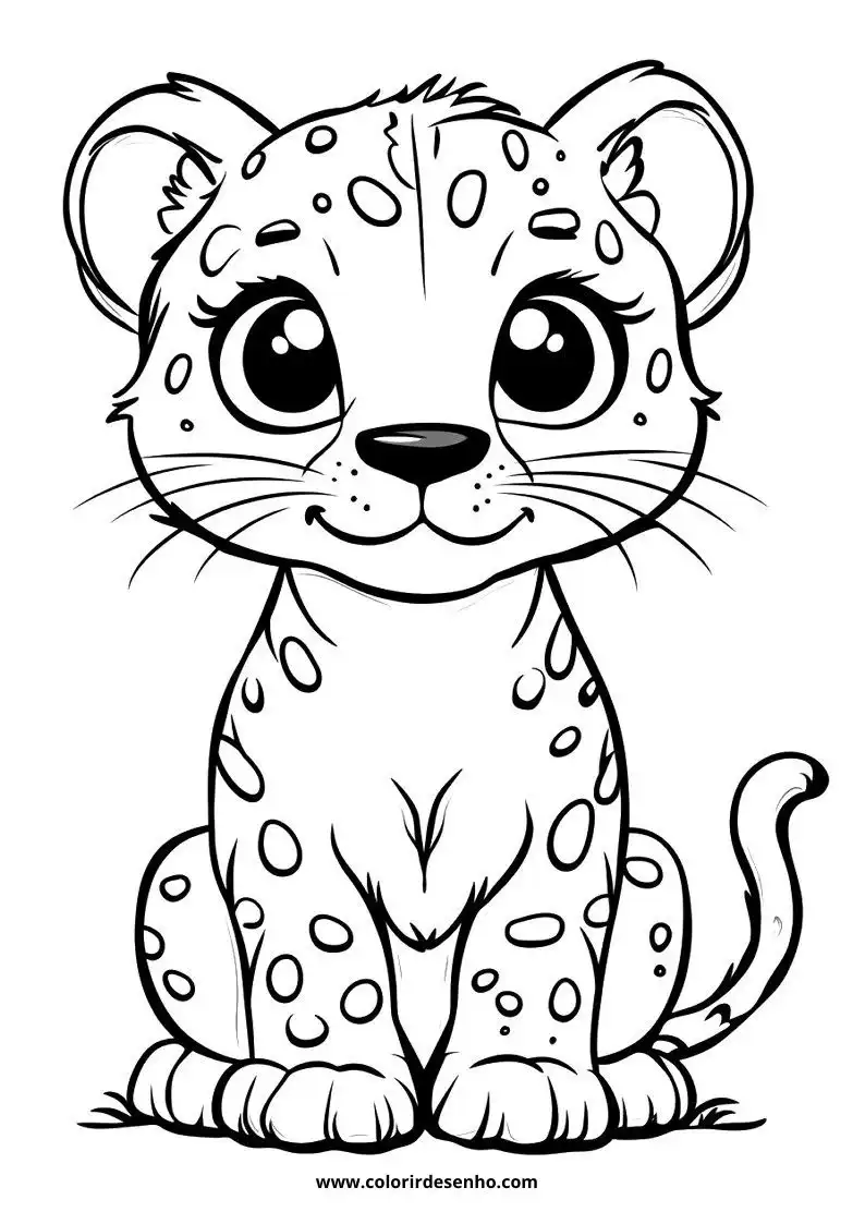 jaguar cub sitting alert with wide eyes and spotted fur looking to side