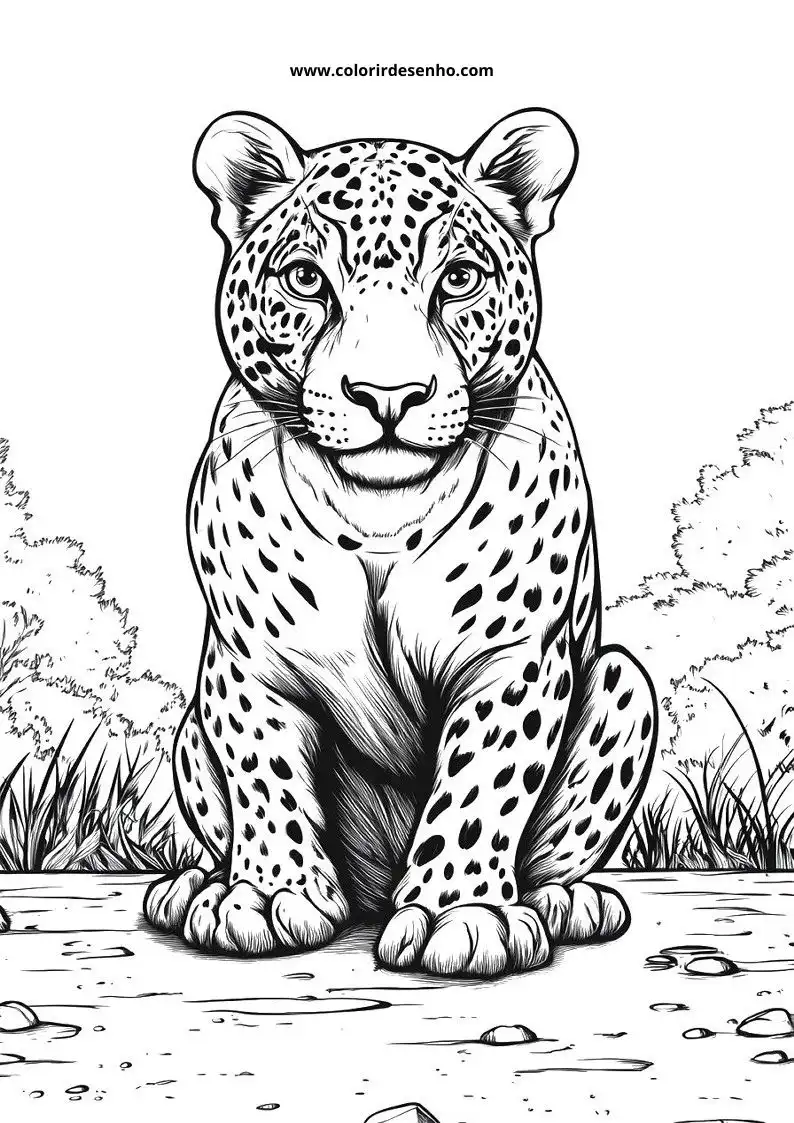 jaguar cub sitting alertly on all fours with spots on body and tail curled