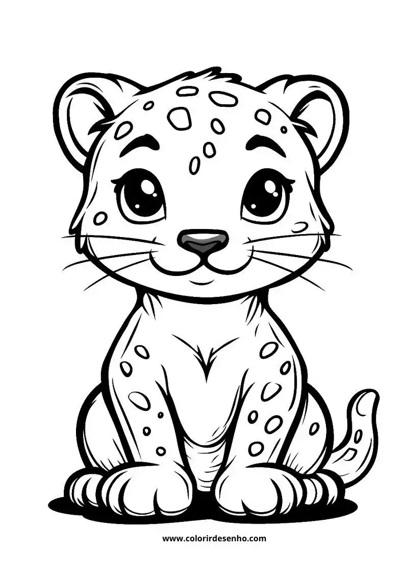 jaguar cub sitting upright alerting curious looking