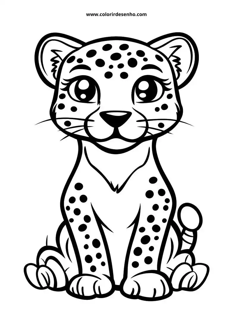 jaguar cub sitting upright alertly looking forward
