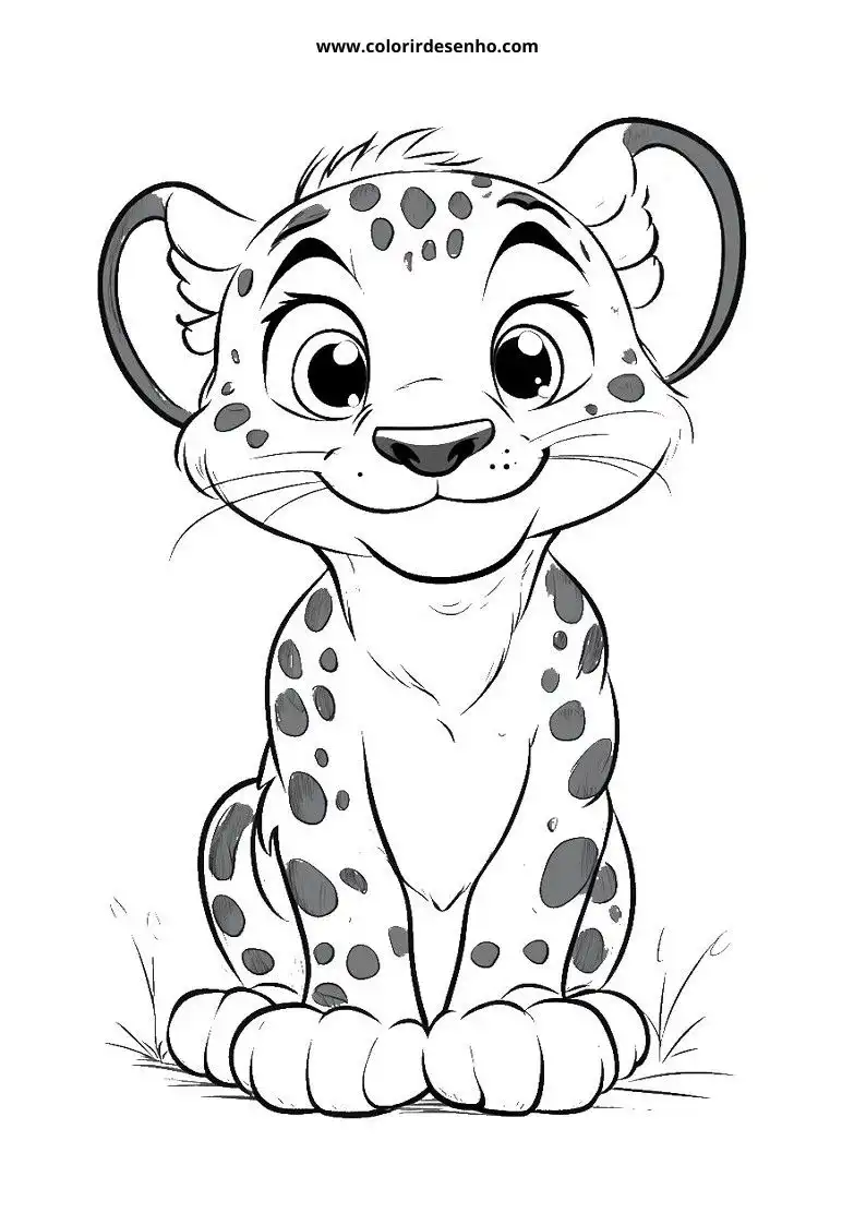 jaguar cub sitting upright on all fours gazing playfully