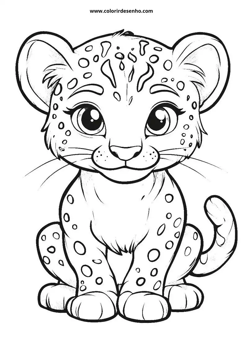 jaguar cub sitting upright on all fours looking playfully