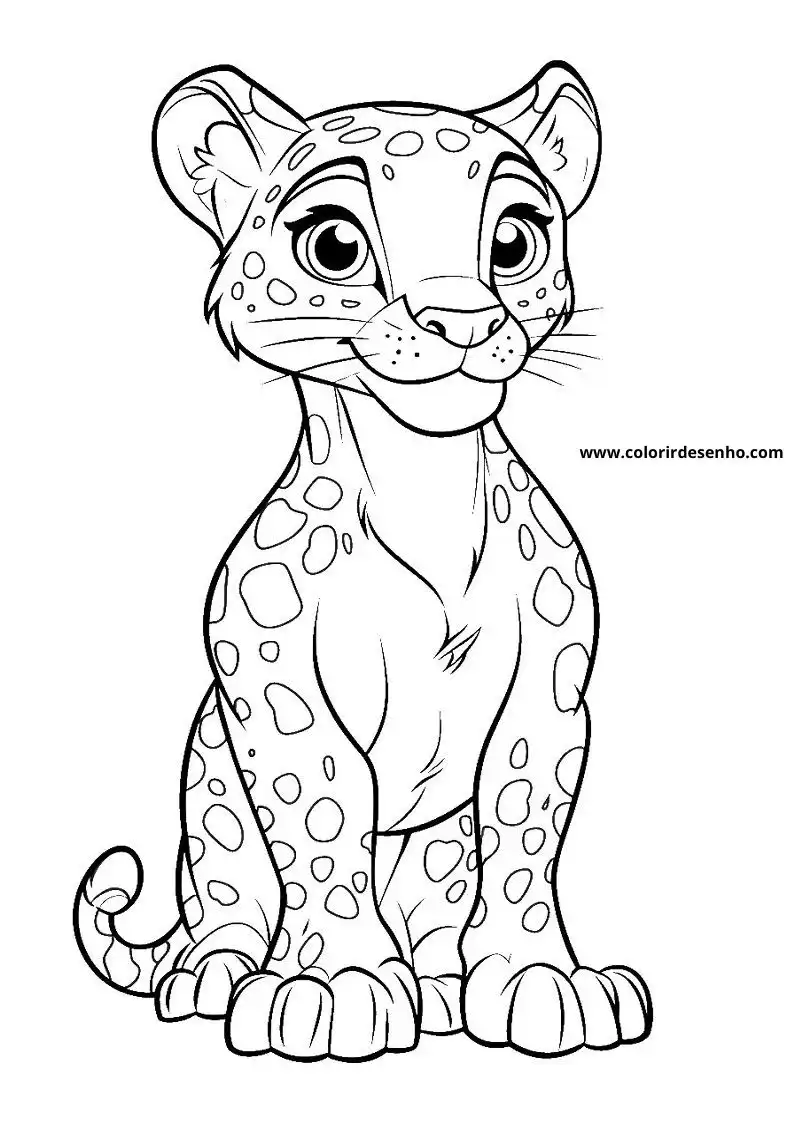 jaguar cub standing on all fours big eyes wide open spotted body tail curled