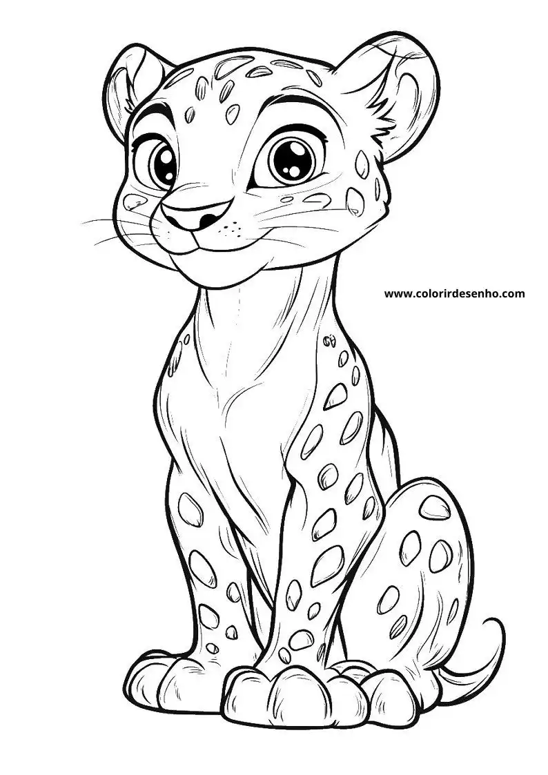 jaguar cub standing on hind legs with big eyes and spots on body