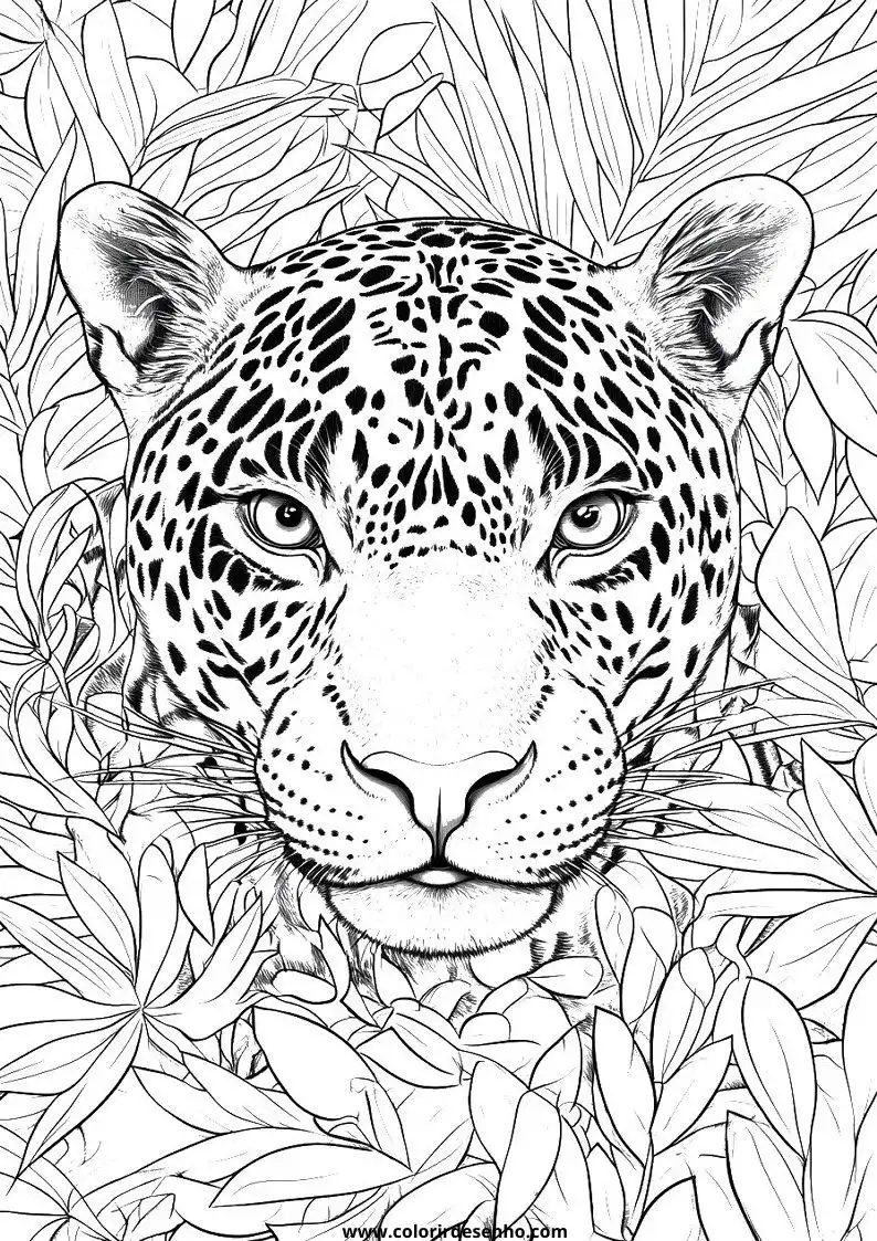 jaguar in jungle foliage looking alertly