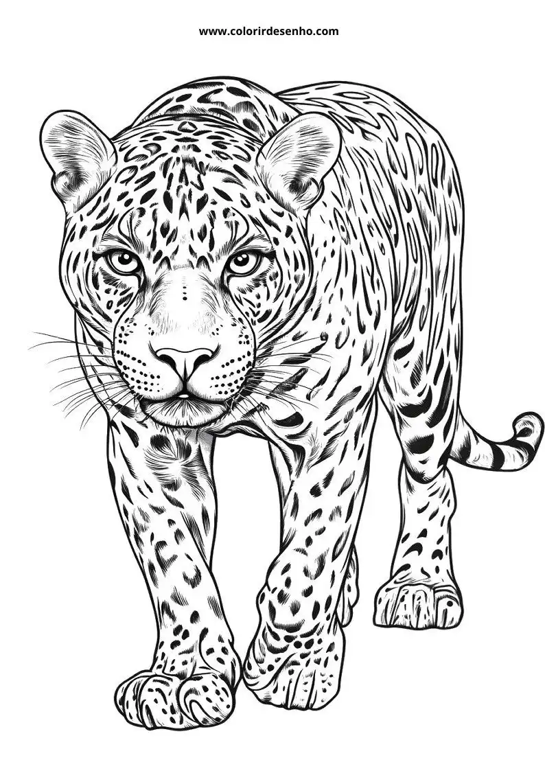 jaguar walking in forest setting