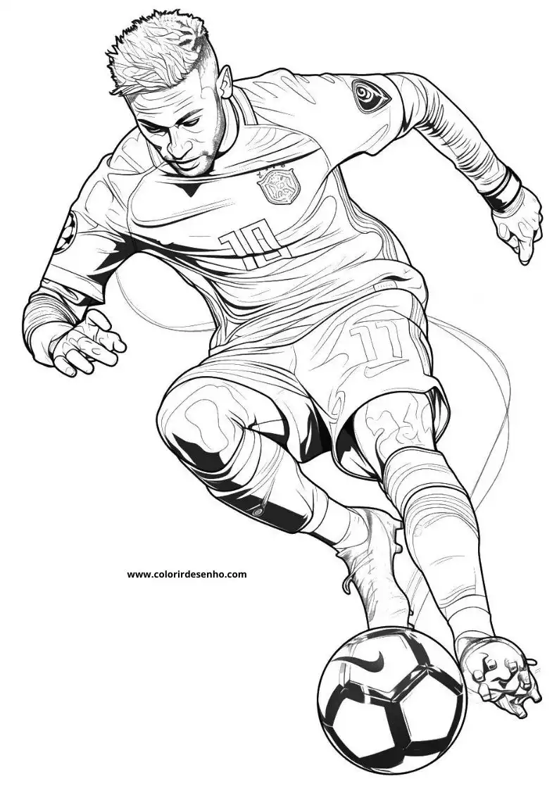 neymar kicking ball in soccer jersey