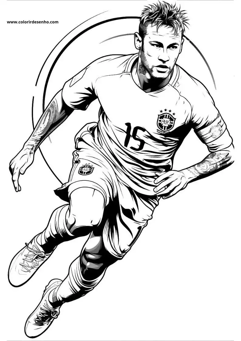 neymar kicking ball with intense focus and determination