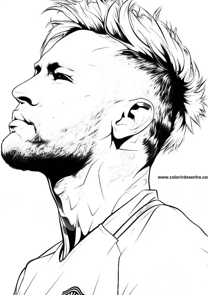 neymar looking up in profile view