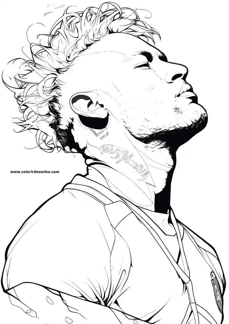 neymar looking up with eyes closed wearing jersey number 10 and short hair